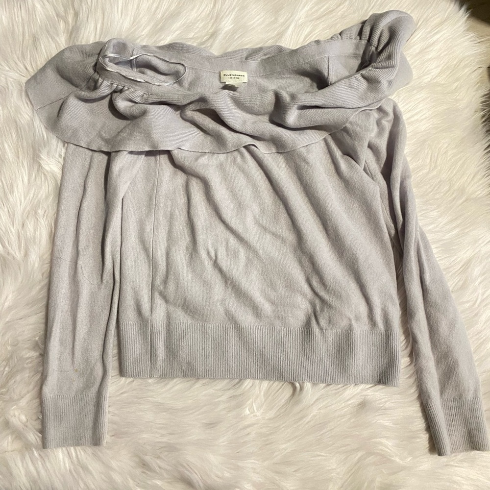 Club Monaco cashmere off-shoulder sweater
